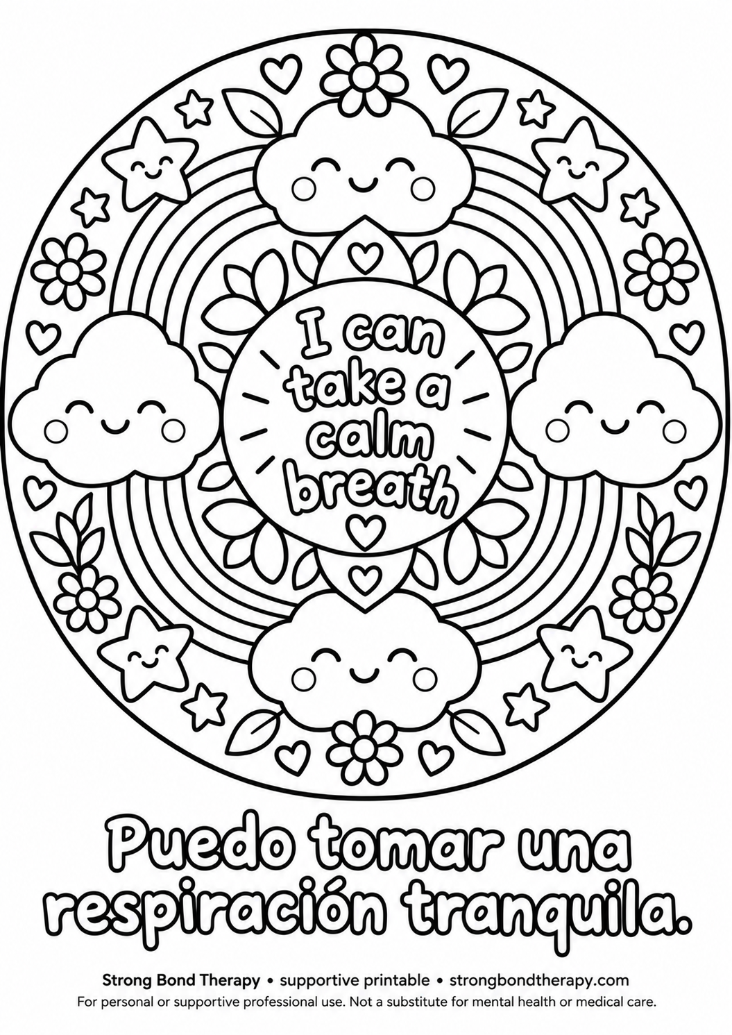 Mandala printable: I Can Take a Calm Breath