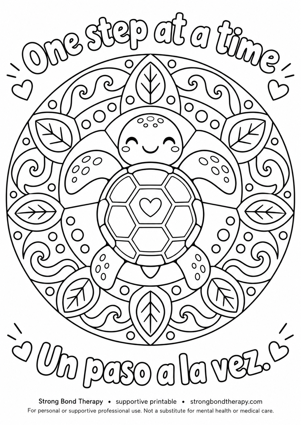Mandala printable: One Step at a Time